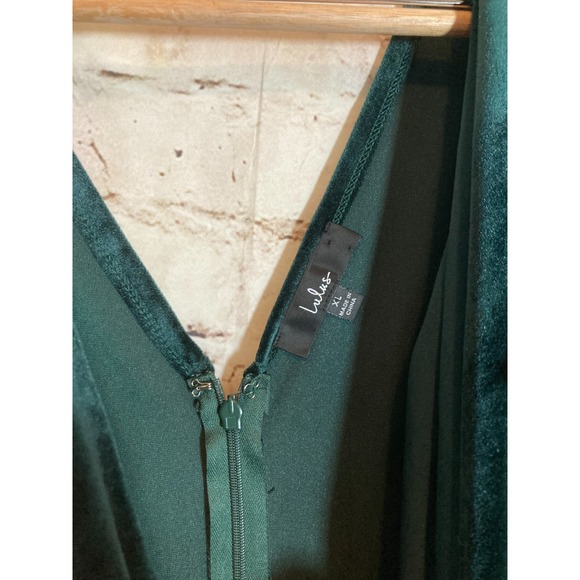 Lulus Amazed Emerald Velvet Maxi Dress Women XL Flutter Sleeve Christmas Holiday - Picture 14 of 14
